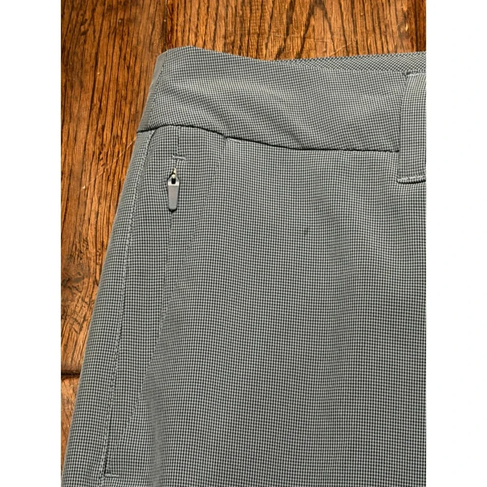 Hang Ten Mens Grey Micro Check Hybrid Walk Shorts Stretch Size 34